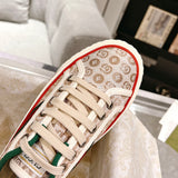 Tennis 1977 Series Women's Beige/Ebony Classic GG Canvas Sneakers| 606110 HVK20 9766
