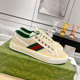 Women's Tennis 1977 Cream/Original GG Canvas Low-Top Sneakers |606110 HVK20 9766