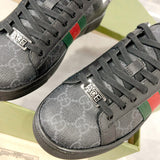 Men's Ace Series Black GG Crystal Canvas Sneakers |760775 FACRF 1163