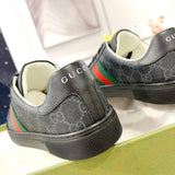 Men's Ace Series Black GG Crystal Canvas Sneakers |760775 FACRF 1163