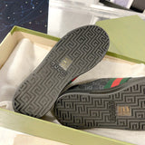 Men's Ace Series Black GG Crystal Canvas Sneakers |760775 FACRF 1163