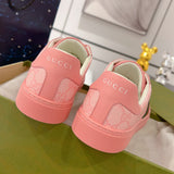 Women's Ace Series GG Crystal Canvas Pink Low-Top Sneakers| 760774 FACRF 5856