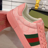 Women's Ace Series GG Crystal Canvas Pink Low-Top Sneakers| 760774 FACRF 5856